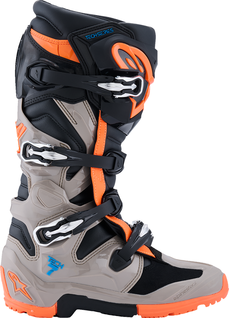 ALPINESTARS Tech 7 Enduro Boots - Black/Warm Gray/Fluorescent Orange - US 11 2010426-1562-11