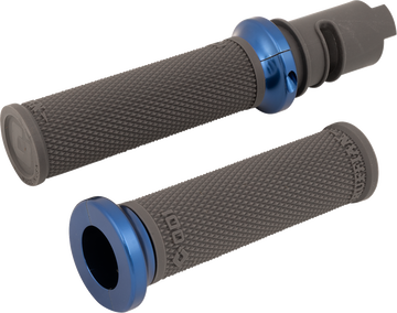 ODI Ruffian Lock-On Street Grips - CVO - Graphite/Blue V30HTCH-U