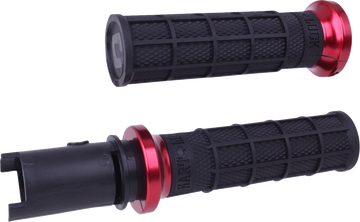ODI Hart-Luck Signature V-Twin Lock-On™ Grips - CVO - Black/Red V31HTC-BB-R