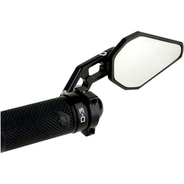 DRIVEN RACING Mirror - D-Axis - Side View - Hexagon - Black - Each DXM-BK