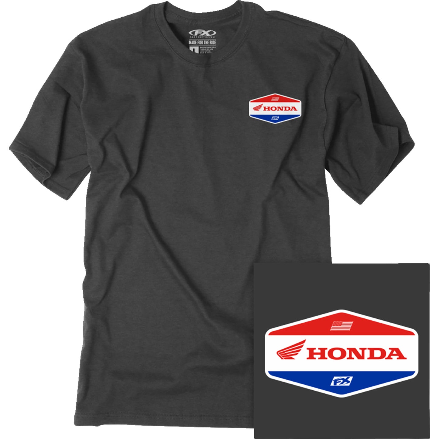 FACTORY EFFEX Honda Stadium T-Shirt - Heather Charcoal - Medium 27-87332