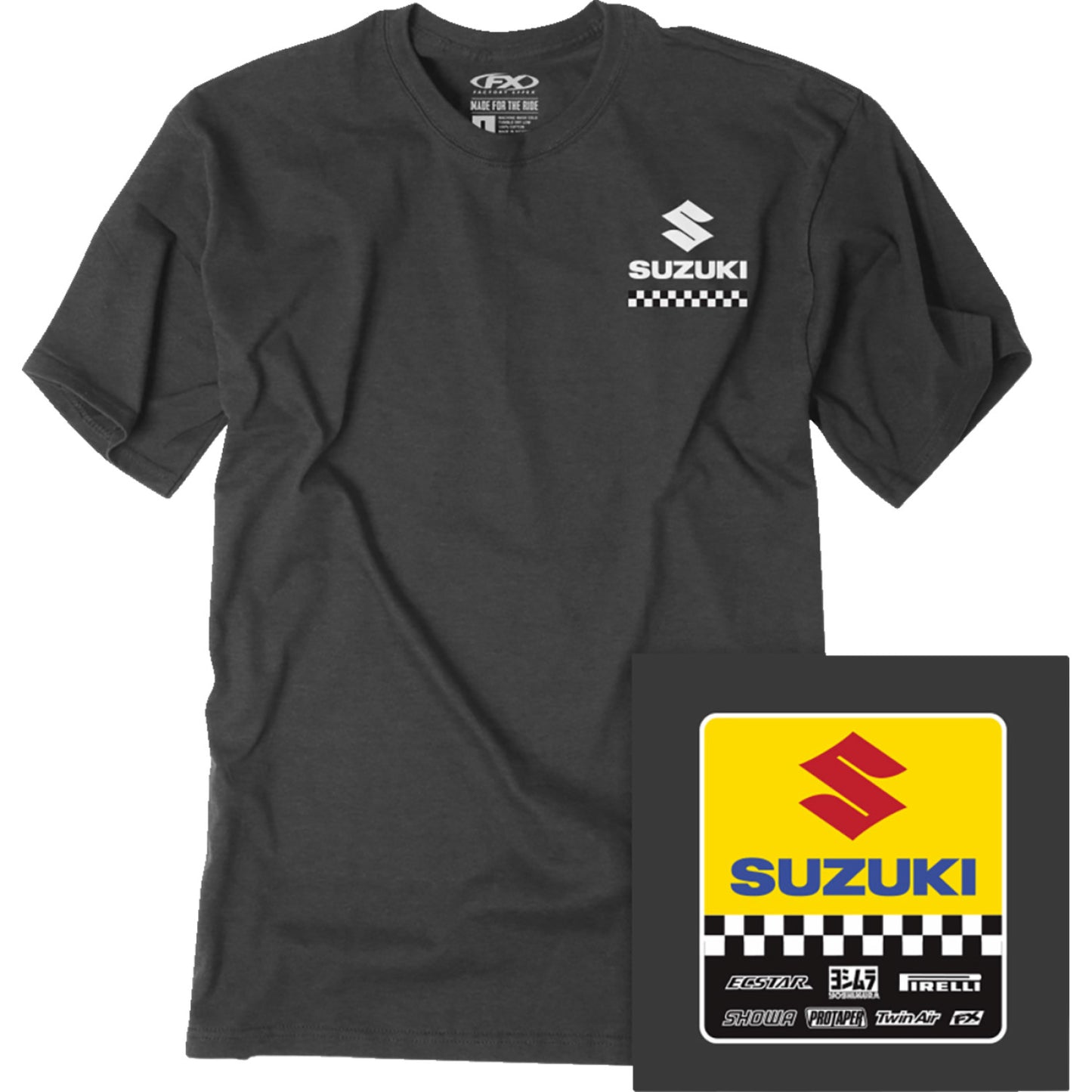FACTORY EFFEX Suzuki Starting Line T-Shirt - Heather Charcoal - Large 27-87404