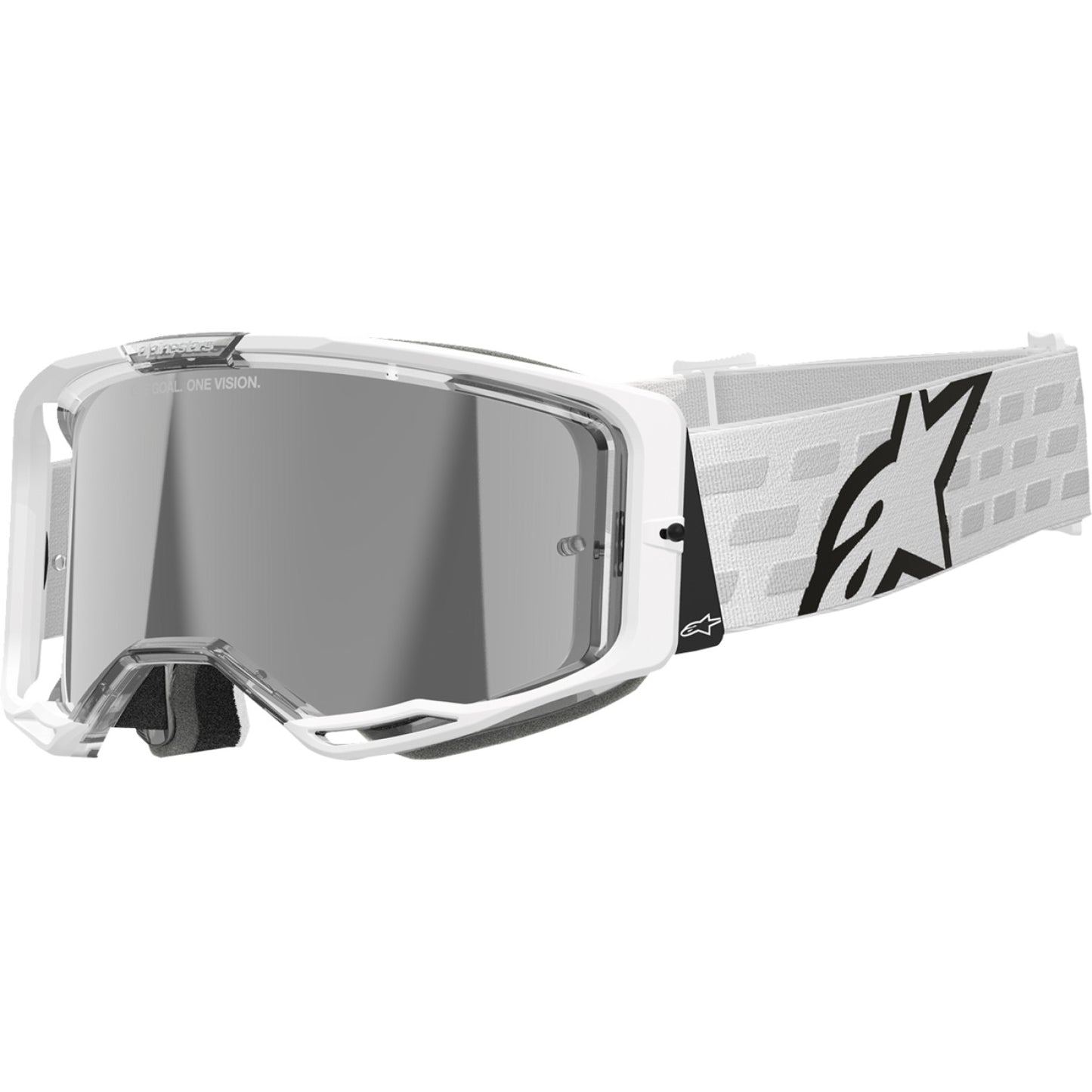 Alpinestars Vision 8 Goggle - Corp - White - Silver Mirror Lens 5101625-2055 | Goggles