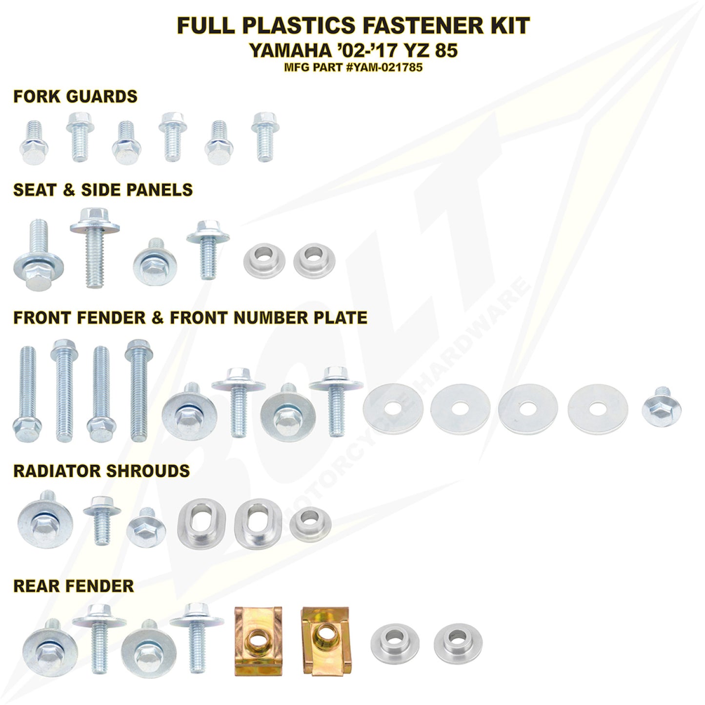 BOLT Body Work Fastener Kit - Yamaha YAM-021785