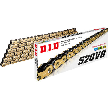 DID 520 VO Drive Chain - Gold & Black - 110 Link M520VOG110FB | Drive Chain O'ring Types
