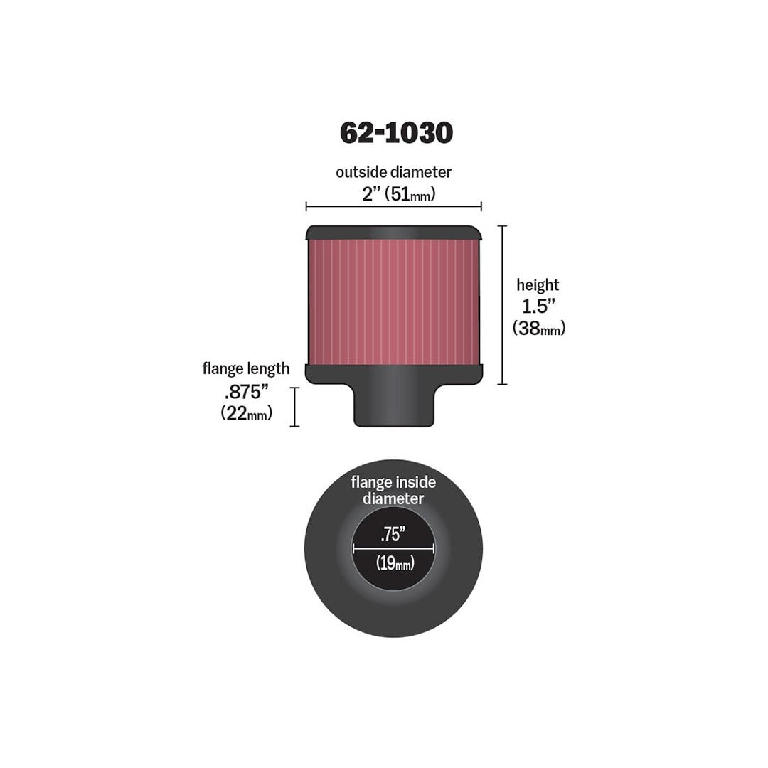 62-1030 K&N VENT AIR FILTER/ BREATHER