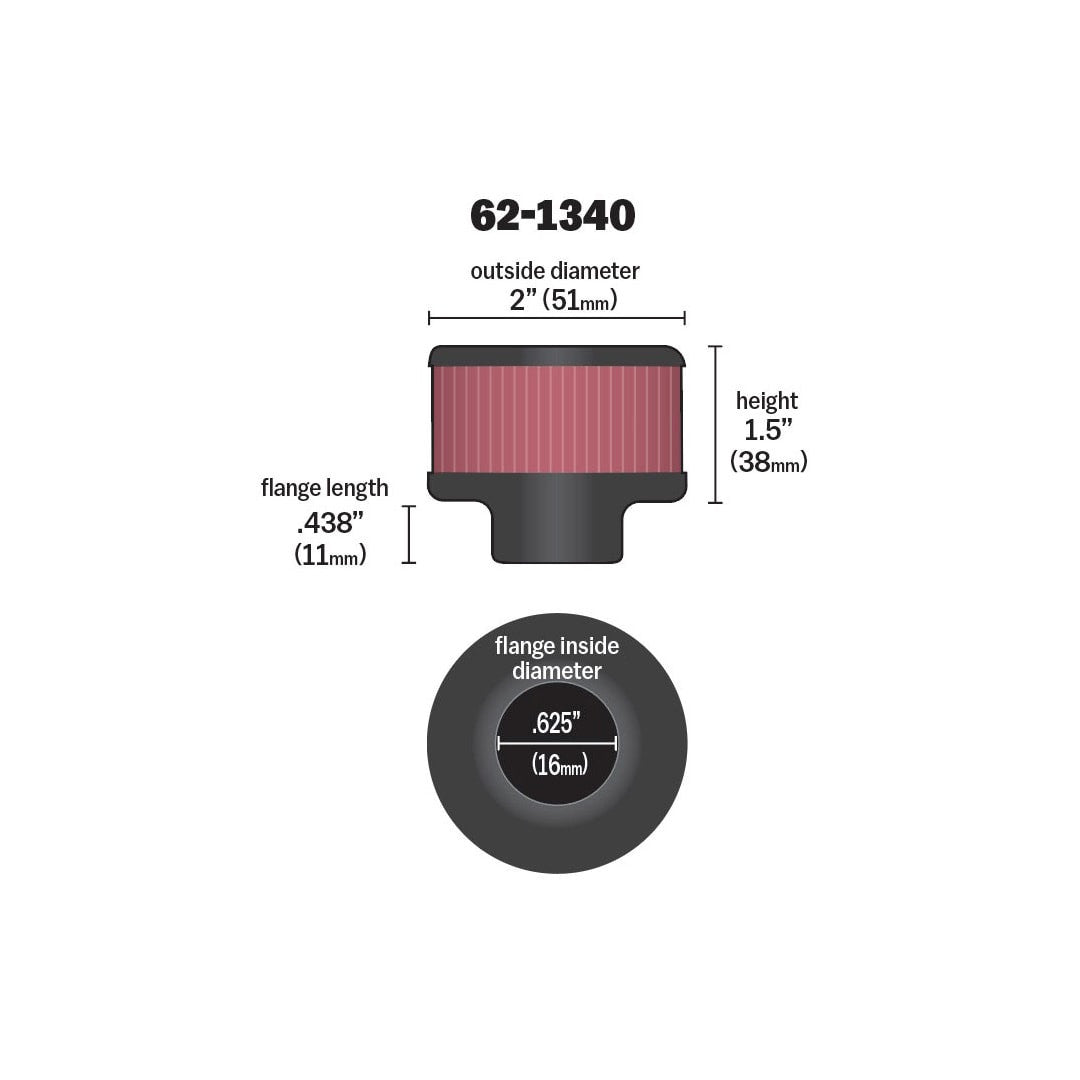 62-1340 K&N VENT AIR FILTER/ BREATHER