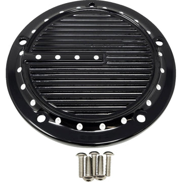 Covingtons Derby Cover - Dimpled - 5-Hole - Black - Softail C1973-B