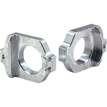 WORKS CONNECTION Elite Axle Block - Silver - Kawasaki/Suzuki 17-310