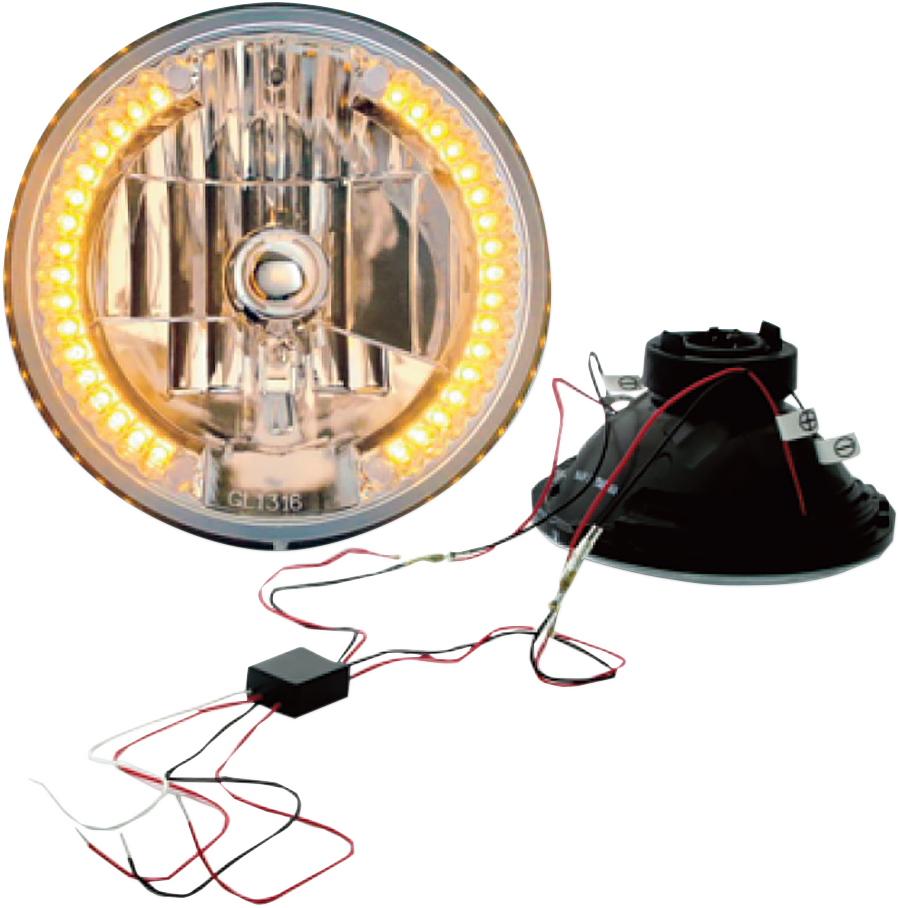 Headwinds 7" Halogen Headlight with LED Turn Signals 8-9724LEDWTCMA