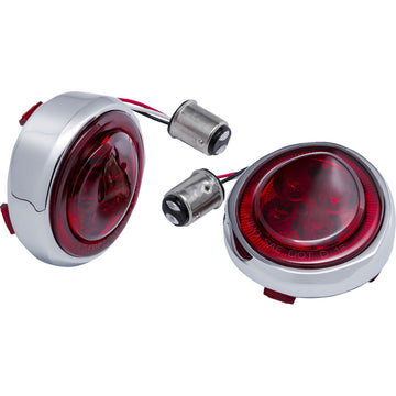 CIRO Turn Signal Insert - Red LED - Red Lens - Chrome 45700