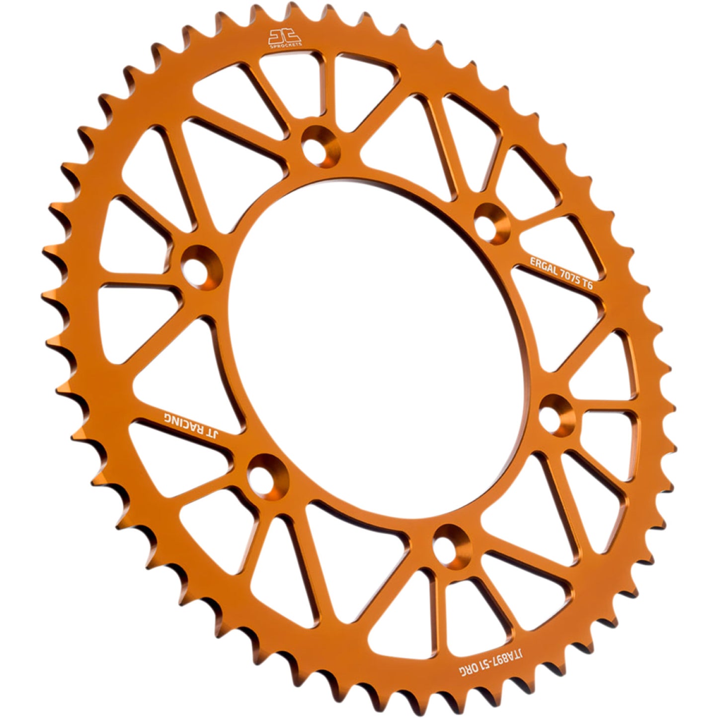 JT SPROCKETS Rear Sprocket - Orange - 51-Tooth JTA897.51ORG by JT Rear Sprockets Aluminum/Alloy
