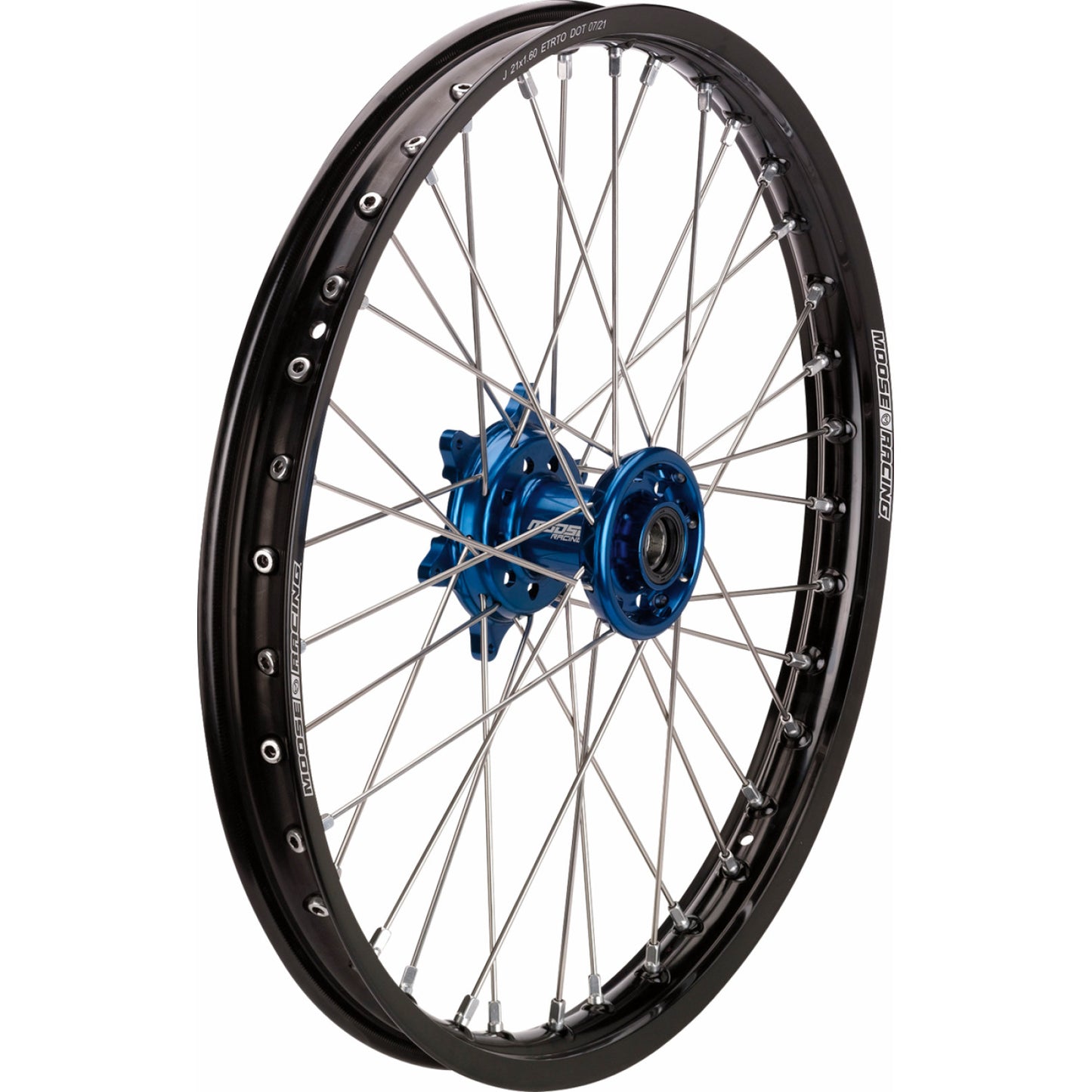 Moose Racing Wheel Assembly - SX-1 - Complete - Front - Black Wheel/Blue Hub - 21x1.6 CF-16021BKBU