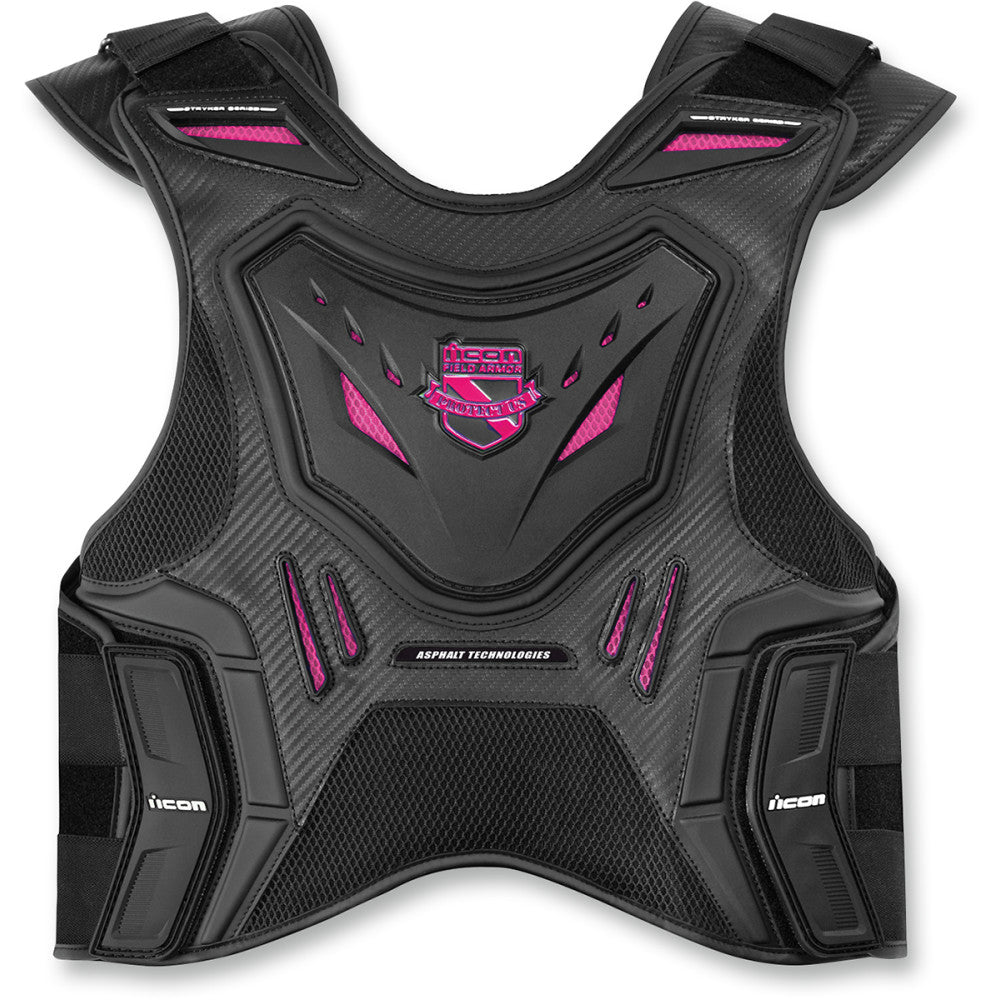 ICON Women's Field Armor Stryker* Vest - Black/Pink - L/XL 2701-0514