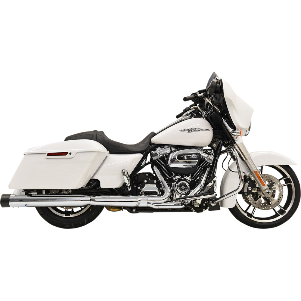 BASSANI XHAUST DNT Straight Can Mufflers for FL - Chrome/Black 1F72DNT5