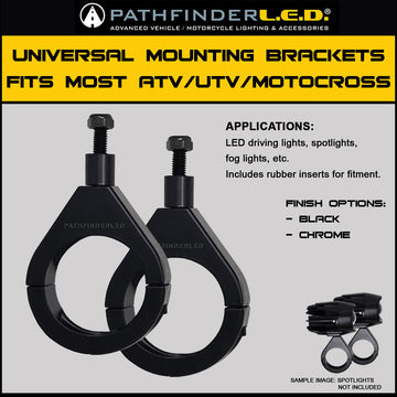 Light Mounting Bracket 39mm Black Pair