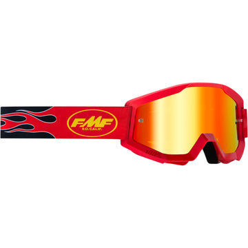 FMF PowerCore Goggles - Flame - Red - Red Mirror F-50051-00008