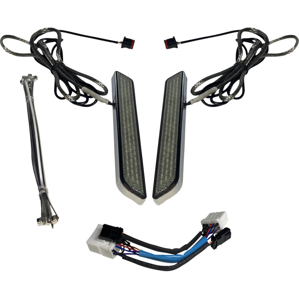 Custom Dynamics LED Fork Light - Smoke - Chrome CD-FORK-HD-SC