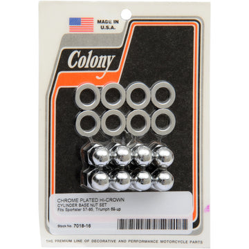 Colony Acorn Nut Kit - Cylinder Base - Sportster 7018-16