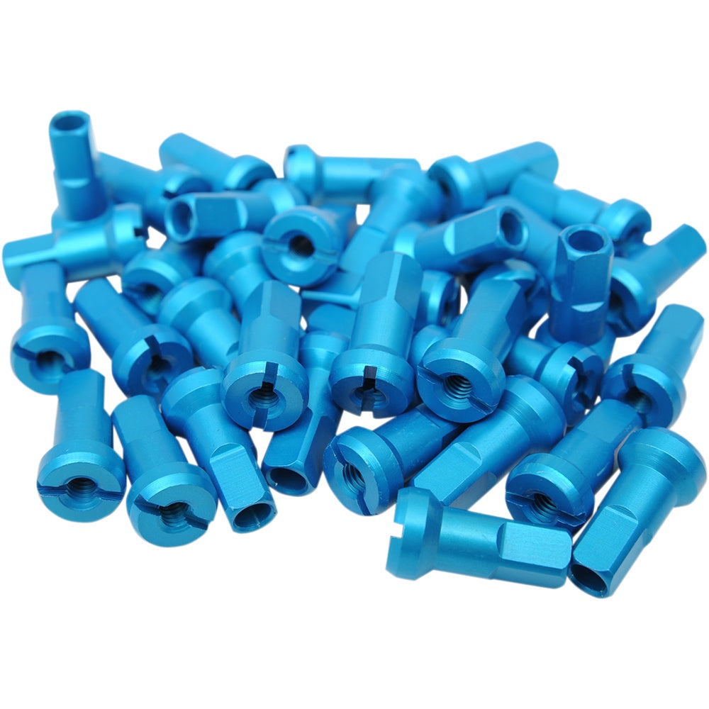 Moose Racing Spoke Nipples - MX1 - Lake Blue - 8 Gauge - Set 24-880