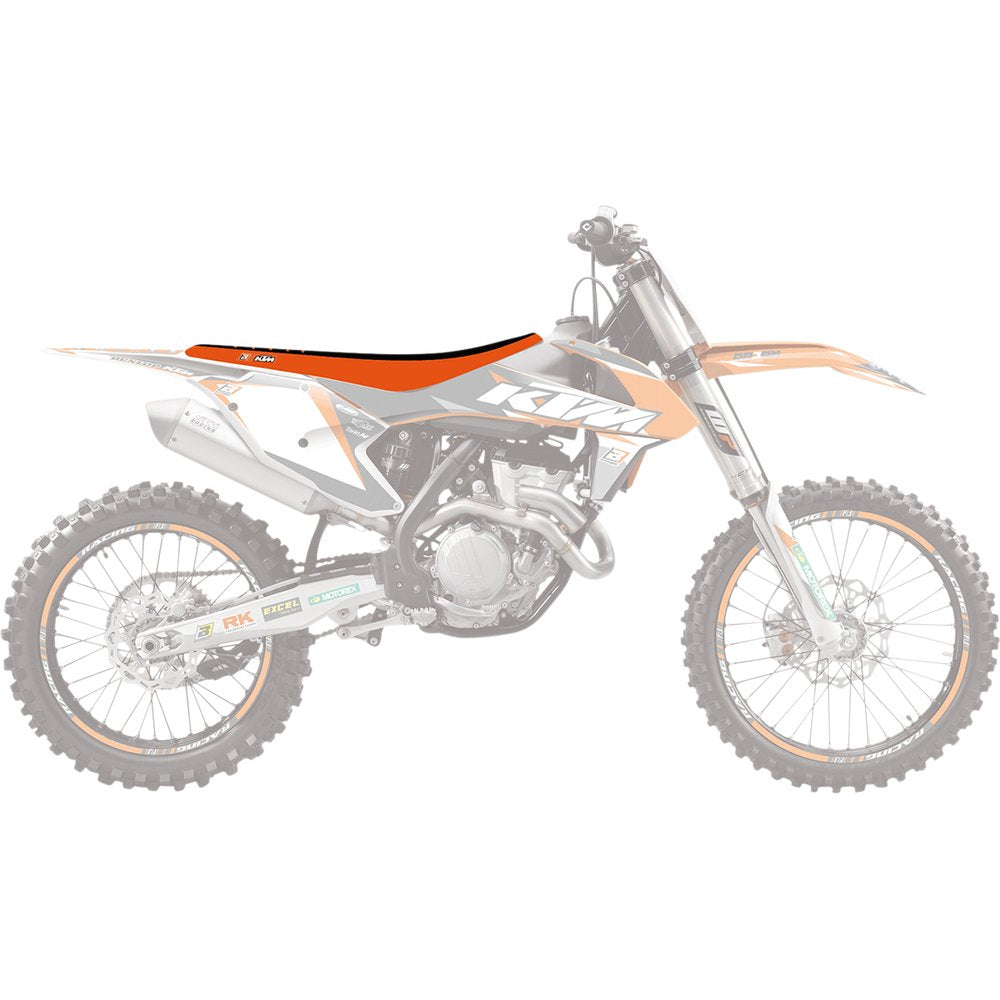 Blackbird Racing Double Grip 3 Seat Cover - Black/Orange - SXF 1524H