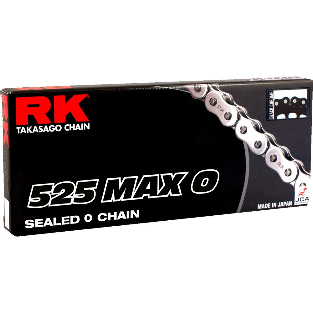 RK 525 Max O - Drive Chain - 120 Links - Black/Chrome 525MAXO-120-BC
