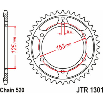 JT Sprockets Rear Sprocket - 42 Tooth - Honda JTR1301.42