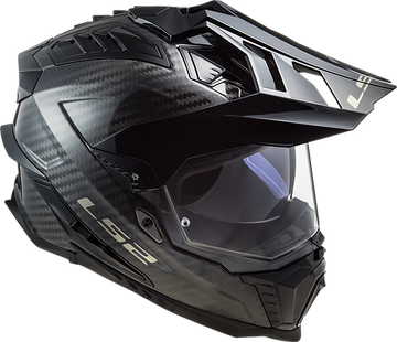LS2 Explorer C Solid Adventure Motorcycle Helmet W / Sunshield Matte Carbon - XX-Largearge