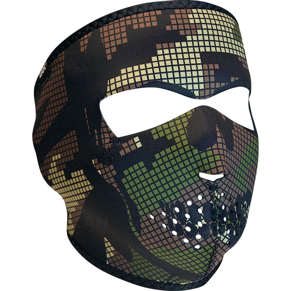 Zan Headgear Neoprene Full-Face Mask - Digi Woodland Camo Skull WNFM593