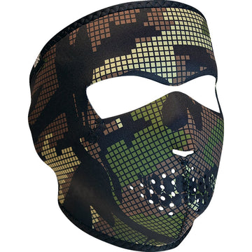 Zan Headgear Neoprene Full-Face Mask - Digi Woodland Camo Skull WNFM593