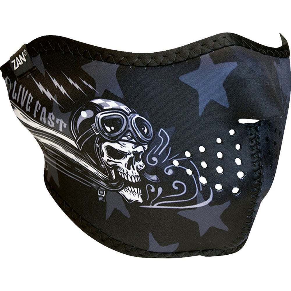Zan Headgear Neoprene Half Mask - Skull Live WNFM709H