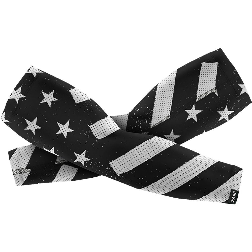 Zan Headgear SportFlex* Arm Sleeves - Black/White Flag - Medium AL091MD