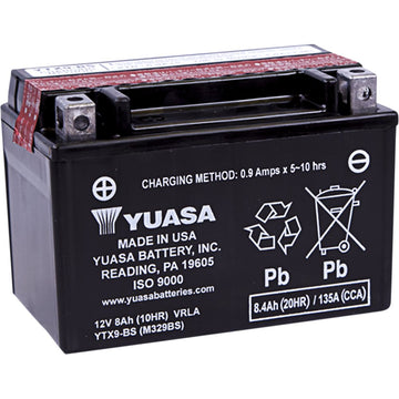 Yuasa AGM Battery - YTX9-BS - .40 L YUAM329BSTWN