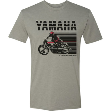 Yamaha Apparel Yamaha Cycle T-Shirt - Stone Gray/Red - Medium NP21S-M1968-M