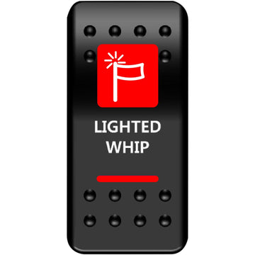 Moose Utility Rocker Switch - Lighted Whip - Red WHP-PWR-R