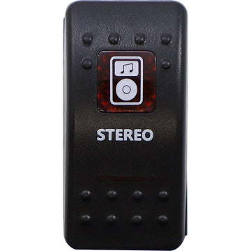 Moose Utility Rocker Switch - Stereo - Red STR-PWR-R