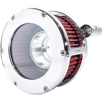 FEULING OIL PUMP CORP. BA Air Cleaner Kit - Chrome/Clear with Red Filter - '08-'17 Dyna/Softail/Touring 5458