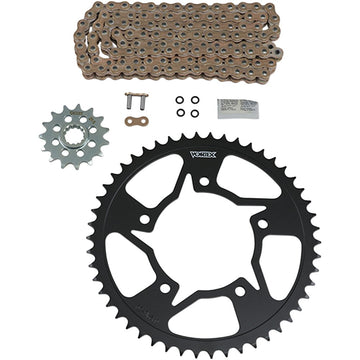 Vortex Steel Chain Kit - Gold - YamahaYZF-R6 - '99-'02 CKG6321