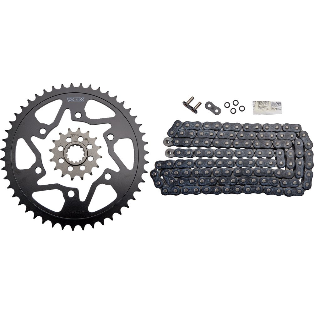 Vortex Steel Chain Kit - Black - Yamaha - YZF-R1 - '06-'08 CK6362
