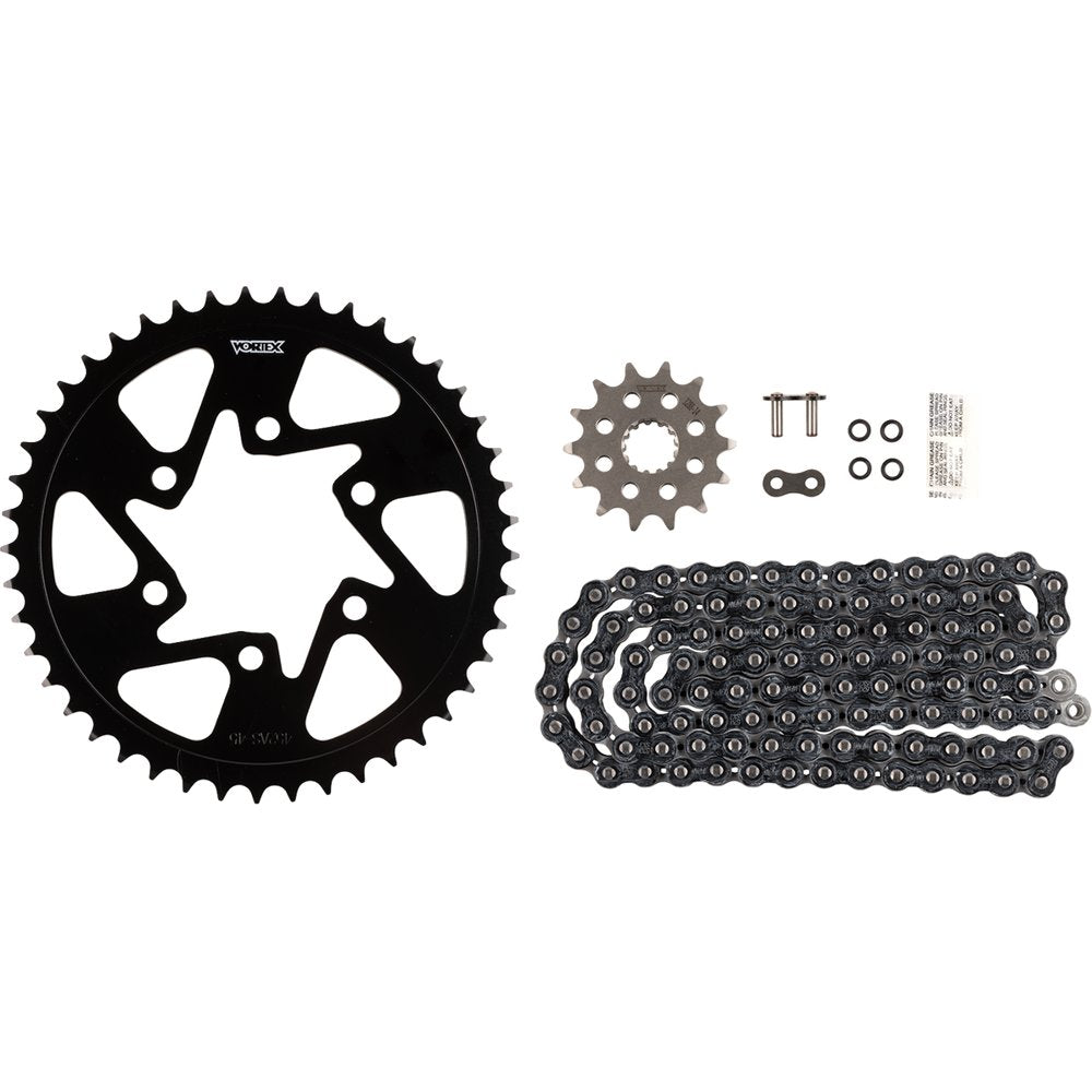 Vortex Steel Chain Kit - Black - ZX-6R/RR CK6353