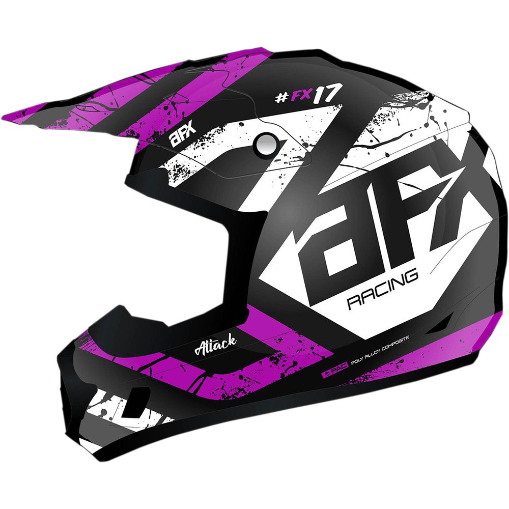 AFX FX-17Y Helmet - Attack - Matte Black/Fuchsia - Large 0111-1413