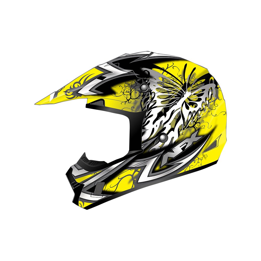 AFX FX-17Y Helmet - Butterfly - Matte Yellow - Large 0111-1395