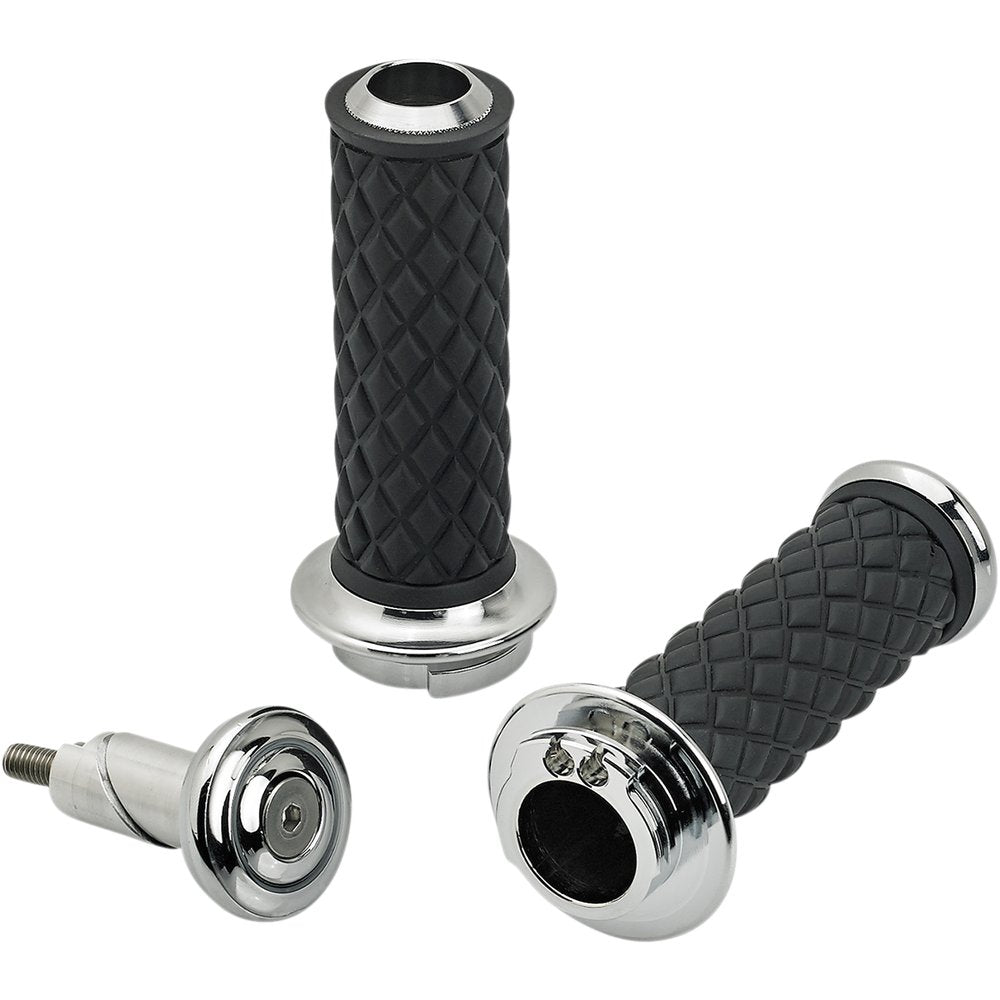 Biltwell Alumicore Grips - Dual Cable - Chrome 6604-105-01