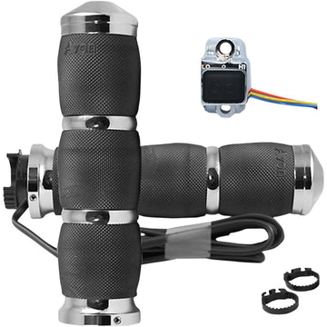 Avon Grips Heated Grips - Air Cushion - Metric - Chrome MT-AIR-90-CH-HT