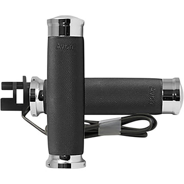 Avon Grips Grips - Heated - Custom Contour - Indian - Chrome MT-IN-CC-85-C-H