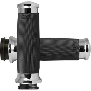 Avon Grips Custom Contour Grips - TBW - Chrome CC-85-CH-FLY