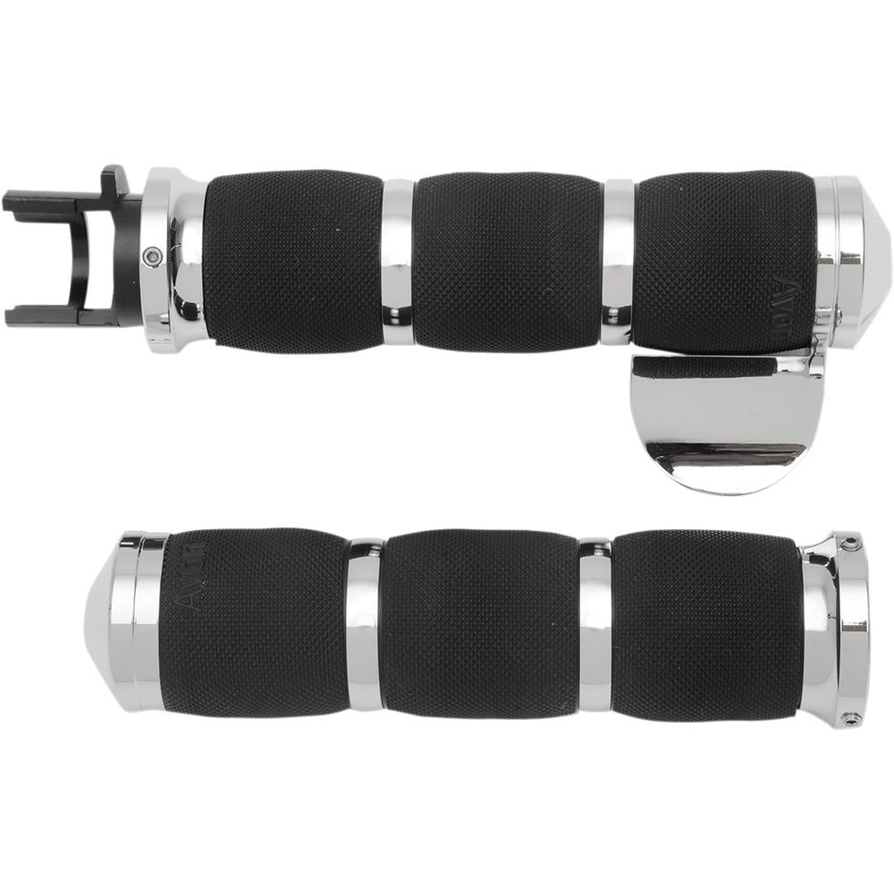 Avon Grips 3-Ring Air Cushioned Grips - Indian - Throttle Boss - Chrome MT-IN-AIR-90C-B