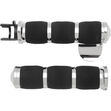 Avon Grips 3-Ring Air Cushioned Grips - Indian - Throttle Boss - Chrome MT-IN-AIR-90C-B