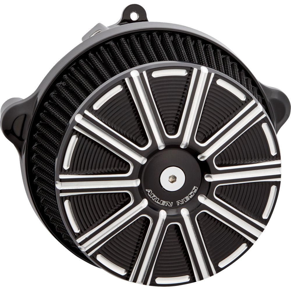 Arlen Ness Big Sucker* Stage 1 Air Cleaner Kit with Cover - 10 Gauge - Black with Machined Accents 600-307