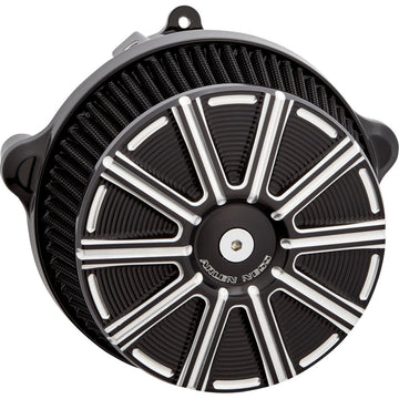 Arlen Ness Big Sucker* Stage 1 Air Cleaner Kit with Cover - 10 Gauge - Black with Machined Accents 600-307